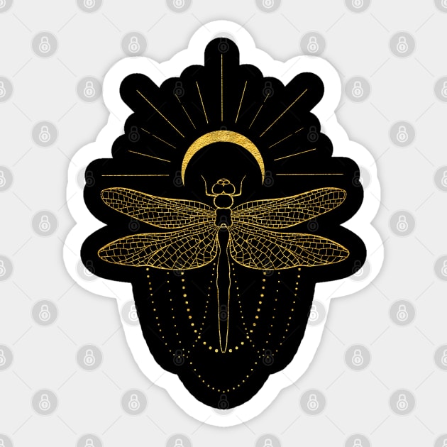 Moon of the Dragonfly Sticker by Lucia